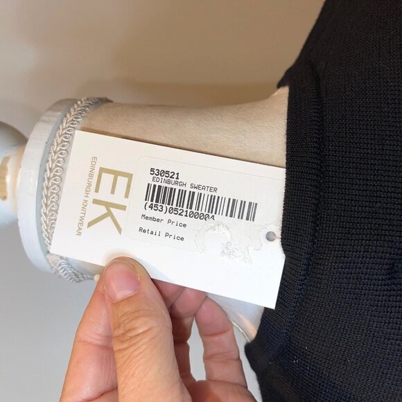 Edinburgh Knitwear Womens Jacket Black Size Medium Fringe Sequin Pure Wool NWT - Picture 7 of 13